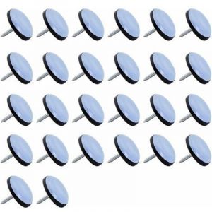 Patins en T&eacute;flon, 26 Pi&egrave;ces Patin Glisseur en Teflon &Oslash; 25 mm Patins de Meubles en T&eacute;flon, Patins de Meubles Professionnels Patin Glisseur avec Clous,