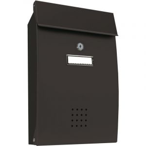 Alubox - Bo&icirc;te aux lettres Porte-revues S&eacute;rie Beijing T&ocirc;le galvanis&eacute;e en fonte grise vernie