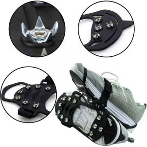 Crampons, Crampons pour Chaussures Antid&eacute;rapant avec 11 Crampons, Crampons Neige Antid&eacute;rapants, Crampons Neige et Glace pour Hiver Randonn&eacute;e P&ecirc;che