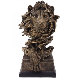 Eosnow Sculpture de t&ecirc;te de Lion en r&eacute;sine, Statue d&eacute;corative artistique vive et r&eacute;aliste pour salon, couloir d'&eacute;tude