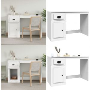 Vidaxl - Bureau avec tiroir blanc 115x50x75 cm bois d'ingénierie - Bureau - Meuble De Bureau - Bureau D'étude - Bureau Informatique - Meuble Design