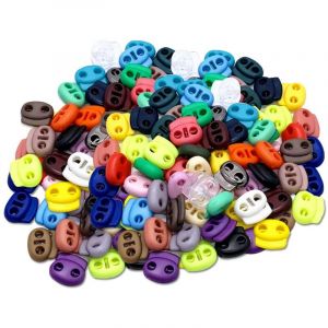 Verrous de Cordon en Plastique 100 Pi&egrave;ce Ressort Cordon Serrures Verrous &agrave; Ressort Serrures &agrave; Cordon &agrave; Ressort Multicolore Verrous de Cordon Double