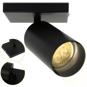 Tolletour - Spot de plafond Plafonnier led tournante pivotante GU10 métal lustre plafond noir Lampe à 1 flammes