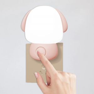 RHG Veilleuse LED miniature en forme de chien, &agrave; intensit&eacute; variable, pour salle de bain,&agrave; brancher, avec interrupteur manuel et lumi&egrave;re blanche chaude