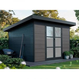 Direct Abris - Abri de Jardin Composite alma - 9m2 Gris - Cabane de Jardin