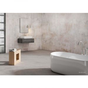 Carrelage gr&egrave;s c&eacute;rame effet b&eacute;ton brut TATTOO 120x120 cm Blanc - - bo&icirc;te de 1.42 m2