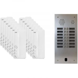 Kit interphone 2 rang&eacute;es avec 14 combin&eacute;s Urmet Collectif