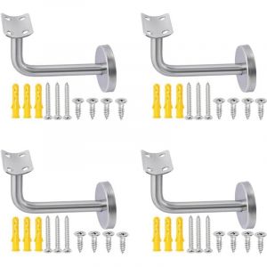 Support de main courante, support de garde-corps en acier inoxydable, support de main courante mural, adapt&eacute; &agrave; la main courante d'escalier, 4 pi&egrave;ces