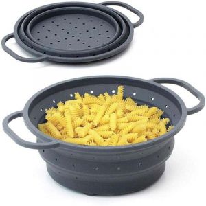 Passoire pliable r&eacute;sistante &agrave; la chaleur, diam&egrave;tre 26 cm &ndash; Passoire pliable, r&eacute;tractable, peu encombrante, passoire, passoire &agrave; p&acirc;tes, insert vapeur