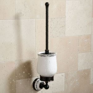 Brosse WC PaulGurkes Noir R&eacute;tro Nostalgie avec Bordure