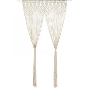 Vidaxl &ndash; Rideau de porte en macram&eacute; 140x240 cm &ndash; Coton lavable &agrave; 30 &deg;C &ndash; Design fait main &ndash; Id&eacute;al pour s&eacute;paration de pi&egrave;ce