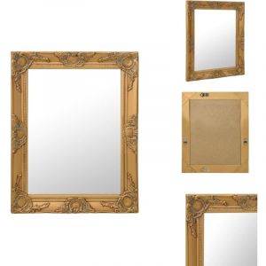 Vidaxl - Miroir mural style baroque 50x60 cm Doré - Miroir Mural - Miroir Baroque - Miroir Doré - Décoration Murale - Miroir Vintage