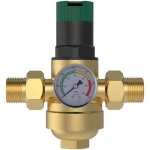 Reducteur de Pression eau, 3/4 Pouces Reducteur de Pression, avec Manom&egrave;tre, R&eacute;ducteur de Pression D'eau, Laiton, R&eacute;ducteur de Pression eau, pour