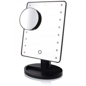 Miroir Lumineux, Miroir Maquillage LED Grossissant 10X, Miroir LED, Recharge USB et Batterie, Miroir de Maquillage &agrave; 360 &deg;, Miroir Grossissant