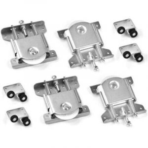 Lot de 4 roulettes galvanis&eacute;es avec double ressort - Roulette de Coulissante, Roulettes silencieuses pour portes coulissantes et rails - Capacit&eacute; de
