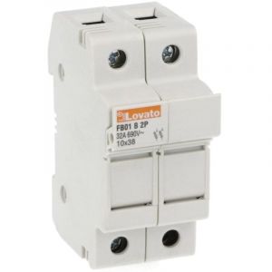 Porte-fusible Lovato 2 pôles 32A 10X38mm 2 modules FB01B2P