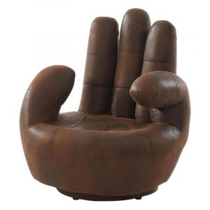 Fauteuil main pivotant catchy en microfibre vieillie