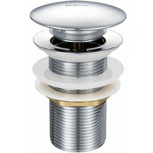 Bonde de douche et lavabo Pop-up sans Trop-Plein en Laiton Chrom&eacute; G 1-1/4, &Eacute;quip&eacute;e d'un Syst&egrave;me d'Ouverture et de Fermeture Facile &agrave; Bouton-Poussoir.