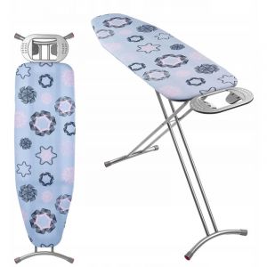 KADAX Table à Repasser Pliable 120 x 38 cm, Planche à Repasser Ergonomique avec Housse en Coton et Pieds Ajustables pour Un Repassage Efficace (Bleu)