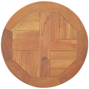 Maisonchic - Plateau De Table, Dessus de Table, Table à manger Bois de teck solide Rond 2,5 cm 40 cm PJQW40602 design in