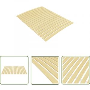 The Living Store - Sommier à lattes avec 17 lattes 90x200 cm - Sommier à Lattes - Lit Plateforme - Lit Pliable - Cadre De Lit - Bois De Peuplier