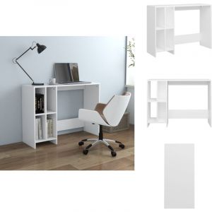 Vidaxl - Bureau d'ordinateur portable blanc bois d'ingénierie - Bureau Informatique - Bureau Design - Bureau Compact - Bureau Blanc - Meuble Rangement