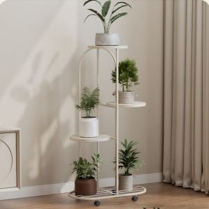 &Eacute;tag&egrave;re &agrave; plantes &agrave; 5 niveaux pour pots de fleurs, support d'angle en fer forg&eacute; avec roulettes, &eacute;tag&egrave;res pour plantes d'angle, balcon, jardin,