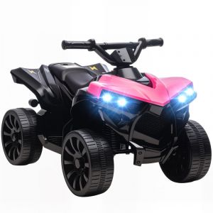 Quad &eacute;lectrique enfant - AIYAPLAY - 6V - musique et phares LED - pour 37 &agrave; 72 mois - m&eacute;tal et PP - 70 x 42 x 45 cm - rose