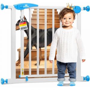Kidiz® Barrière de sécurité Barrière d'escalier Barrière pour enfants Grille pour animaux domestiques 102 - 115 cm BLANC +28