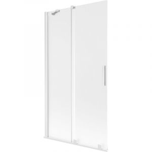Mexen - Velar pare-douche de baignoire 2 battants coulissants 100 x 150 cm, givr&eacute;, blanc - 896-100-000-31-20