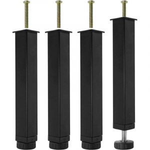 YMYNY Lot de 4 Pieds pour Sommier &agrave; Lattes M&eacute;tal Pied de Lit &agrave; Visser,Hauteur r&eacute;glable de 0-20 mm,Pied pour Sommier Liaison Pied de Support de Lit
