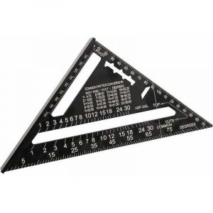 180mm(7pouces） Aluminium R&egrave;gle &Eacute;querre de Triangle Rapporteur Multifonction Equerre Menuisier 45-90 Degres Carpenter Outil de Mesure(M&eacute;trique)