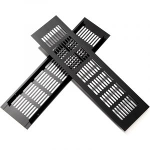 Grille d'aération en Aluminium Grille de Ventilation Rectangulaire pour la Ventilation des Placards et des Chambres 30x8cm Noir 2 Pièces