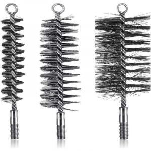 Vtizikl 3 Pcs Brosses de Ramonage Chemin&eacute;e Brosse de Chaudi&egrave;re de Chauffage M&eacute;tallique Goupillon &agrave; Tuyau de Po&ecirc;le Rond, Brosse de Chemin&eacute;e en Fil