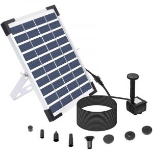 Kit de Fontaine de Stockage D'&eacute;Nergie Solaire &agrave; Sept Couleurs LED 10V / 5W avec Batterie 1800MAh, Adapt&eacute; Aux Jardins, &eacute;Tangs &agrave; Poissons, Etc.