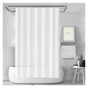 Rideau de Douche Imperm&eacute;able Rideaux de Bain R&eacute;sistant Moisissure avec Crochets pour Salle de Bains Blanc - 80x180CM