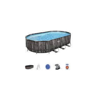 Bestway 5611R Steel Pro max piscine ovale hors sol 610x366x122 cm avec cadre pompe filtre e'chelle et bache