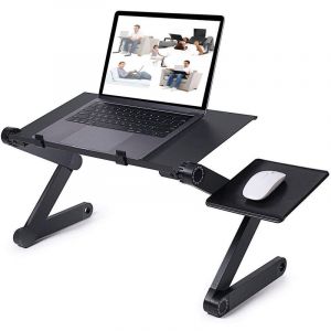 Aqrau - Support pour Ordinateur Portable Multifonction Pliable et réglable, Table d'ordinateur en forme de z, Table d'appoint, pour lit, canapé et