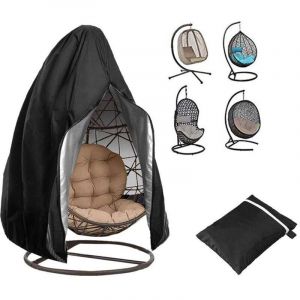 Housse pour fauteuil suspendu de jardin, housse cocon avec fermeture &eacute;clair, imperm&eacute;able, coupe-vent, protection pour mobilier de jardin, 190 x 115 cm