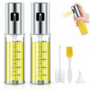 Vaporisateur huile d'olive,Pulv&eacute;risateur d'Huile Olive Vinaigre avec Anti-Fuite Distributeur en Acier Inoxycable,Boutille d'Huile en Verre avec
