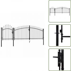 Portail de jardin Acier 1,5 x 4 m Noir - Portail De Jardin - Portail En Acier - Portail Noir - Cl&ocirc;ture De Jardin - Porte D'entr&eacute;e