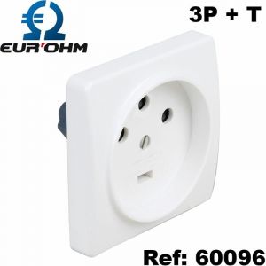 Socle de prise de courant 20A - 2P+T ou 3P+T à encastrer - type de socle - Socle 20A 3P+T à encastrer