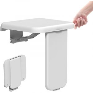 Sjqka - Siege de Douche Mural Rabattable,Tabouret de Douche Pliable Mural,Chaise De Douche Antidérapante pour Handicapé Personnes âgées 200kg- Blanc