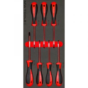 Jeu de tournevis Torx 7 pièces module en mousse pour servante d'atelier Mw Tools MWSC7TX
