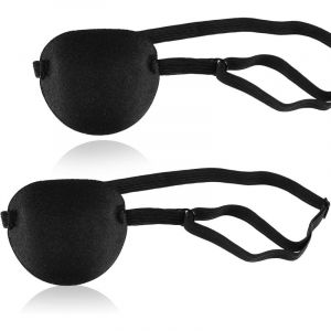 2pcs cache oeil adulte enfant cache-&oelig;il cache oeil medical pirate patch oculaire pour adulte eye patchs r&eacute;glables patch m&eacute;dical doux, amblyopie,