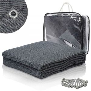 Wolketon Auvent tapis étanche camping tapis tente sol extérieur tente bâche pique-nique couverture caravane - Gris - 200x200cm