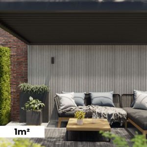 Kit Bardage Composite MEZZO Earl grey - Superficie : 1m&sup2; - Dimension des lames : 220x17,8x2,3 cm - Aspect mat - Effet faux claire-voie