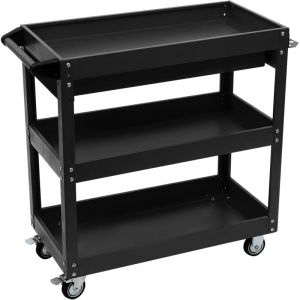 Servante &agrave; outils &agrave; roulettes &agrave; 3 niveaux avec tiroir de rangement, Servante d'atelier, chariot &agrave; outils est &eacute;quip&eacute; de quatre roulettes pour atelier,