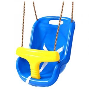 Balan&ccedil;oire b&eacute;b&eacute; r&eacute;glable en hauteur 120-180 cm en blue pour le jardin - Baby Swing Outdoor - Balan&ccedil;oire enfant avec barre et ceinture de s&eacute;curit&eacute;