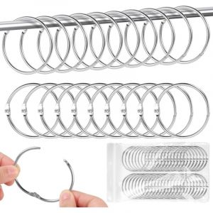 Bardusch-40 pi&egrave;ces anneaux de rideau en m&eacute;tal, 50mm anneaux de rideau &agrave; ouvrir, anneaux de rideau de douche, anneaux suspendus de rideau pour rideaux
